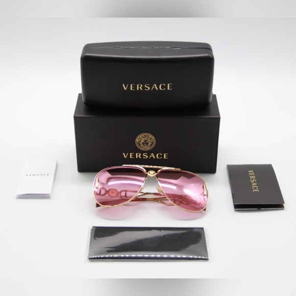 NEW VERSACE VE2255 1002/A4 UNISEX AVIATOR SUNGLASSES VERSACE VE2255 1002A4 - Picture 11 of 11